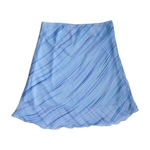 First Crush Blue Striped Midi Skirt